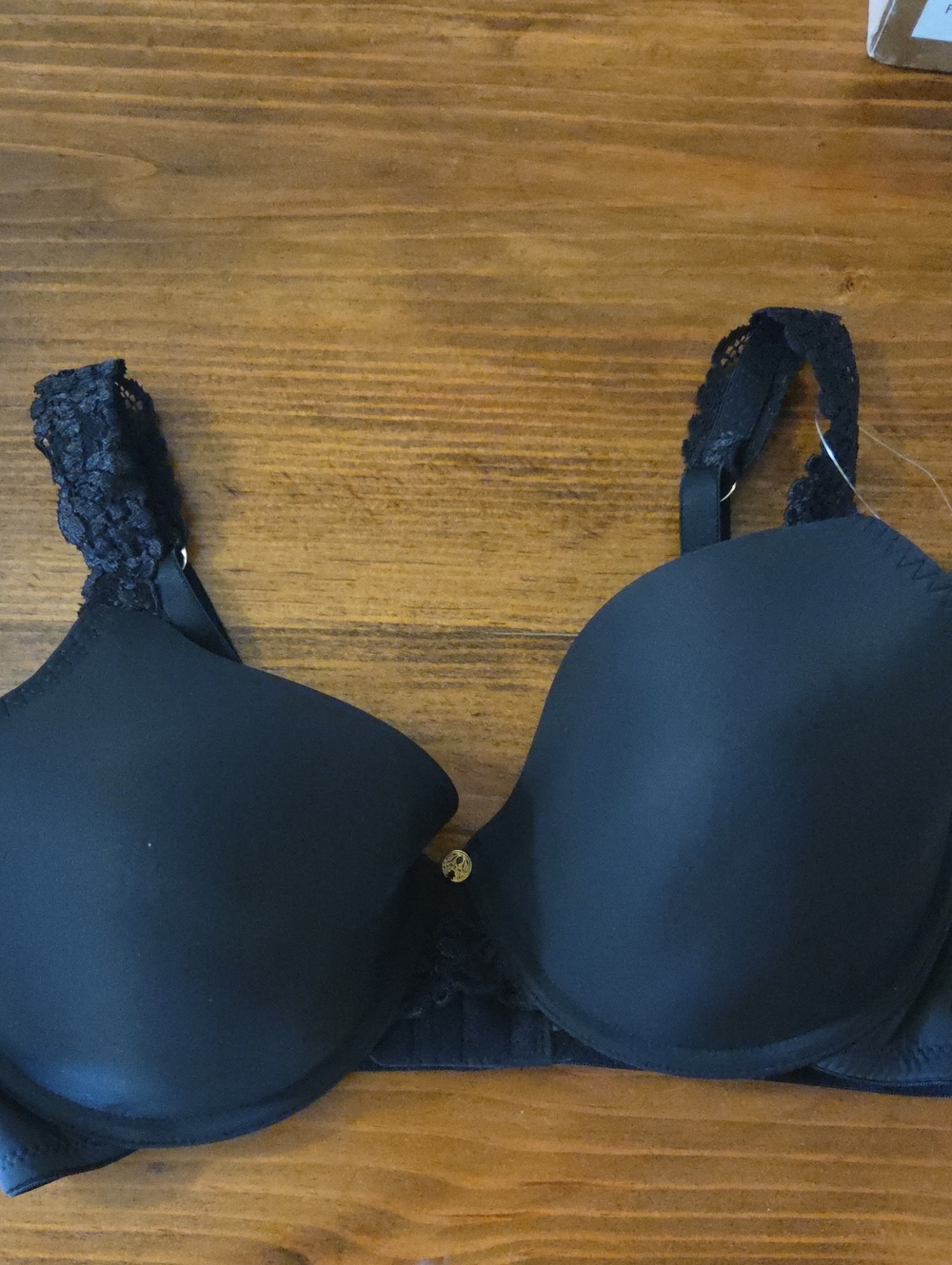 Natori Black Lace-Trim Bra